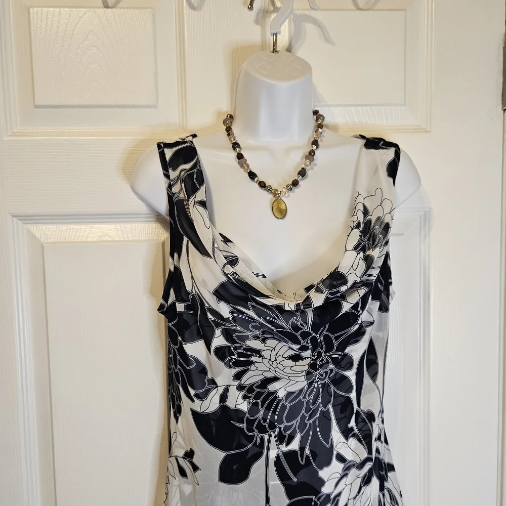 CONNECTED APPAREL Womens Navy Sleeveless Midi Party Fit Flare Dress - Picture 2 of 5